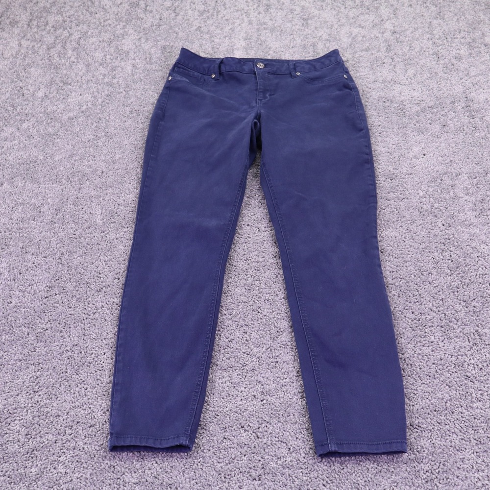 Maurices Jeans Womens Large Regular Blue Skinny Stretch Casual Denim Pants